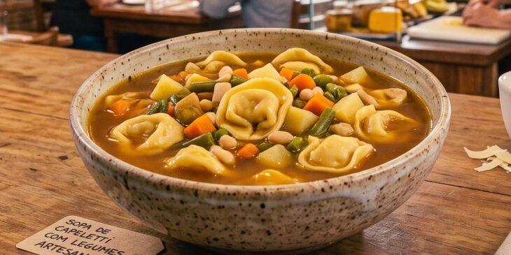 Sopa de capeletti com legumes receita