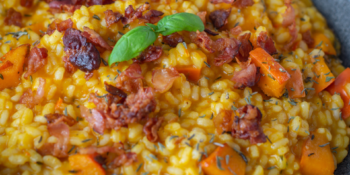 Risoto de abóbora com carne seca