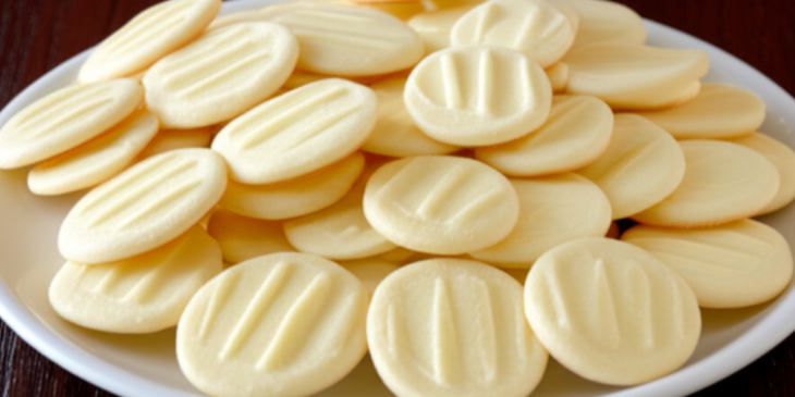 Biscoitos amanteigados em um prato.