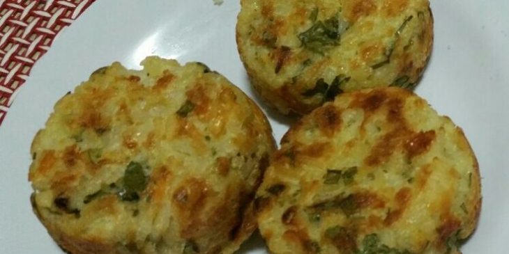 Bolinho de arros com espinafre