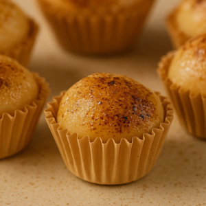 Brigadeiros dispostos na bancada.