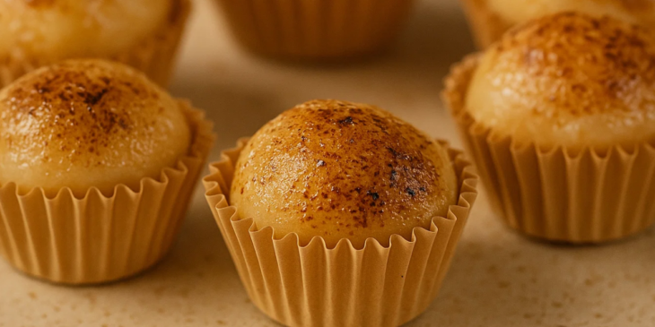 Brigadeiros dispostos na bancada.