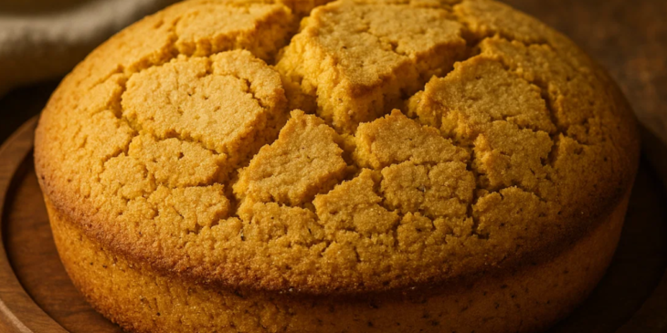 Bolo de fubá desinformado após sair do forno.