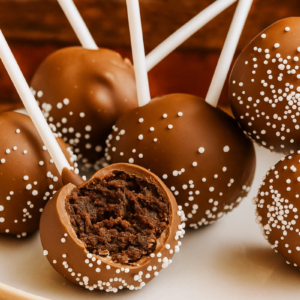 cake pop de chocolate.