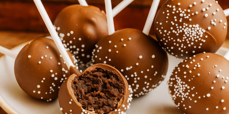 cake pop de chocolate.
