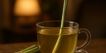 Seu ritual de boa noite em uma xícara: o chá de capim limão que acalma a mente e convida ao sono.