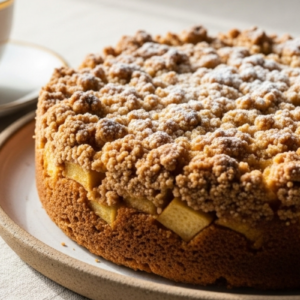 Cuca de maçã após sair do forno.