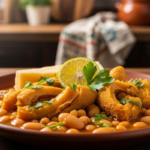 Dobradinha servida no prato com limão