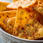 Doritos caseiro temperado e servido em tigela