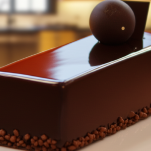 Entremet de chocolate servido em prato