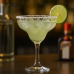 Margarita servida com sal e limão