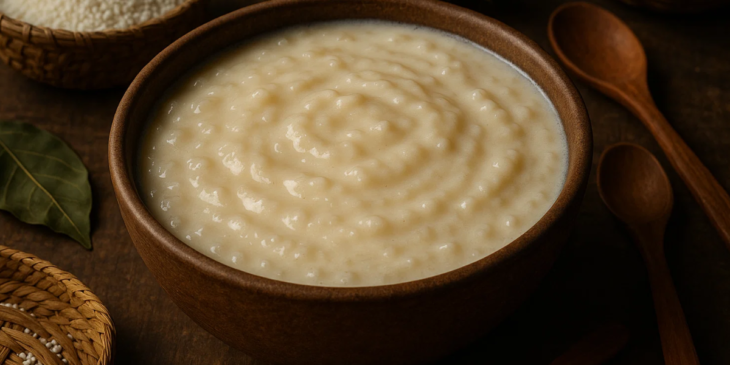 Mingau de tapioca em bowl.