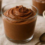 Mousse sem lactose servido em copinho.