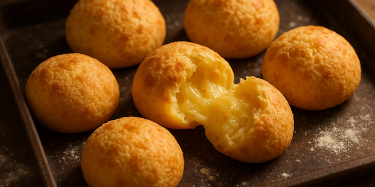 Pão de queijo pronto.