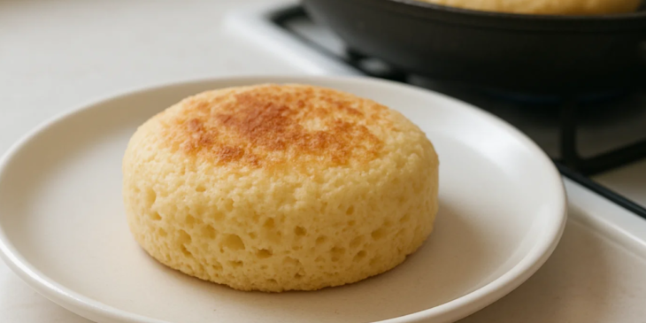 Pão de frigideira servido ano prato.