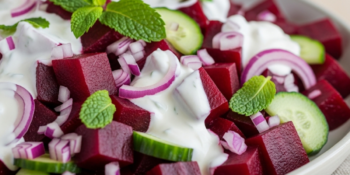 Salada de beterraba com molho de iogurte: uma combinação simples, leve e refrescante