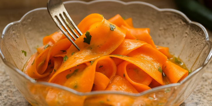 Salada de cenoura disposta em tigela