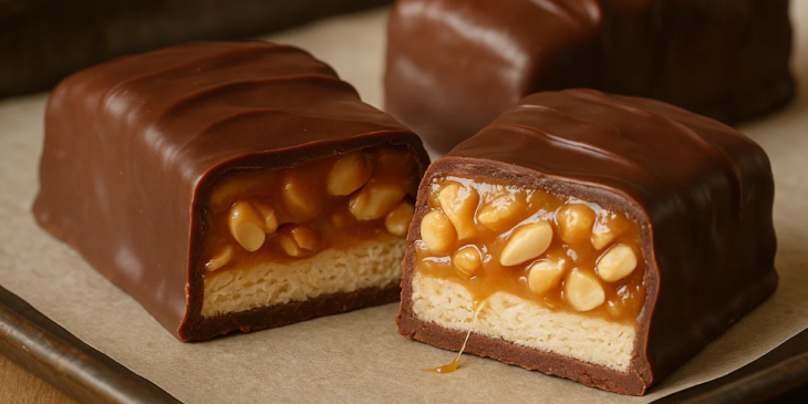 Snickers cortado ao meio