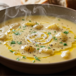 Sopa de batata no bowl.