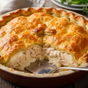 Torta de frango cremoso com massa podre