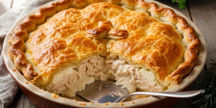 Torta de frango cremoso com massa podre