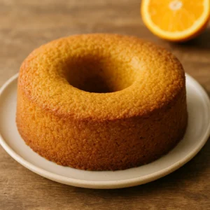 Bolo de laranja sem glúten, sem lactose e sem açúcar simples