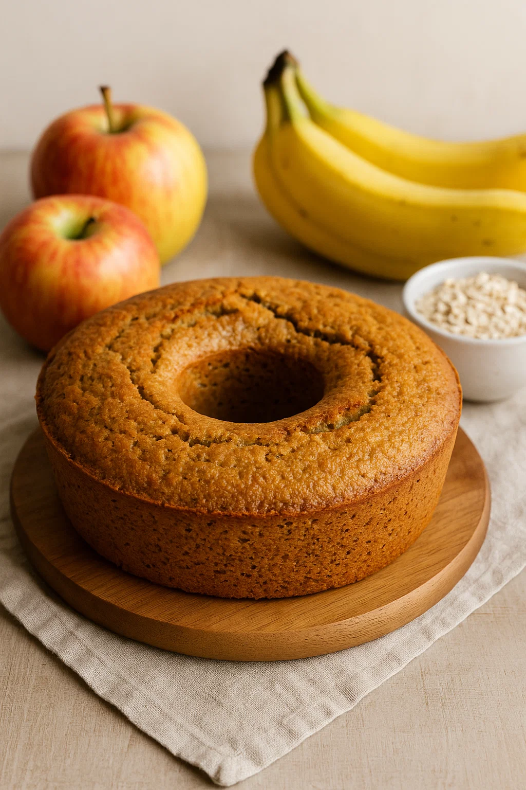 Bolo de maçã, banana e aveia no liquidificador: fácil, rápido e saudável