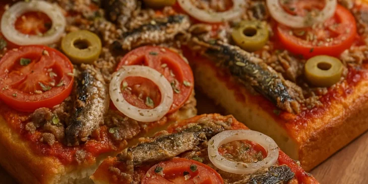 Pizza de sardinha de liquidificador em minutos