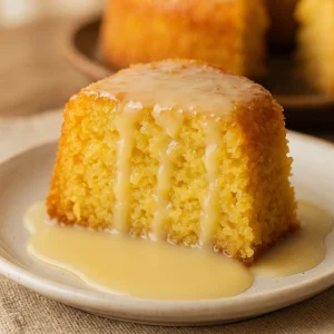 Bolo de milho com leite condensado molhadinho