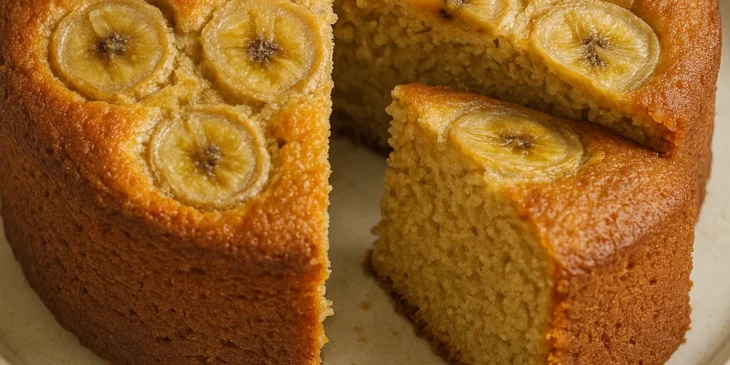 Bolo de banana de liquidificador fácil para café da manhã