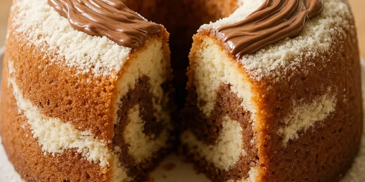 Como fazer bolo mesclado de ninho com Nutella muito simples sem errar