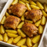 O segredo do frango com batatas ao forno perfeito