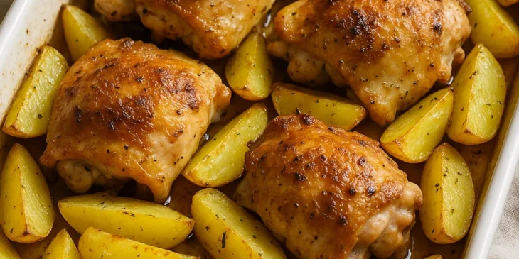 O segredo do frango com batatas ao forno perfeito