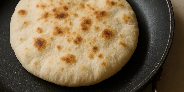 Pão sírio caseiro na frigideira: pronto em 5 minutos