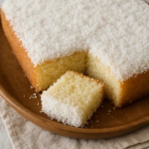 Bolo de coco toalha felpuda fácil: receita clássica para servir gelado