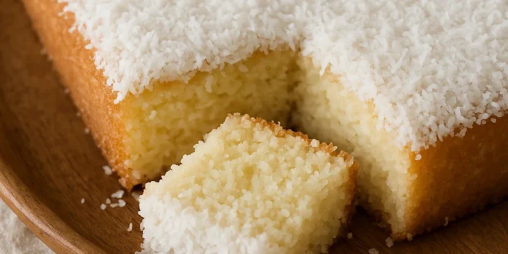 Bolo de coco toalha felpuda fácil: receita clássica para servir gelado