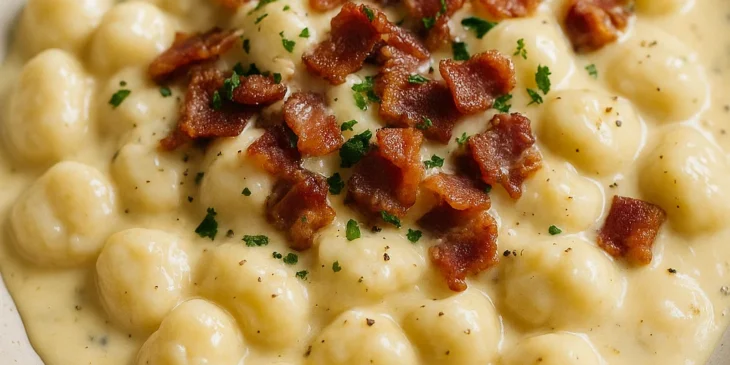Como fazer nhoque ao molho de queijos com bacon cremoso e irresistível
