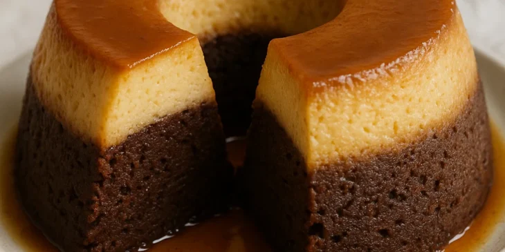Bolo pudim de chocolate que sai pronto do forno: aprenda passo a passo
