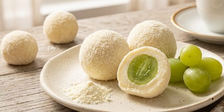 Brigadeiro de leite ninho com uva verde