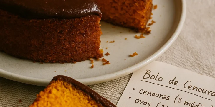 Sem farinha e sem açúcar: aprenda o bolo de cenoura com uma receita bem simples