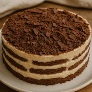 Aprenda a preparar a torta de bolacha de chocolate perfeita