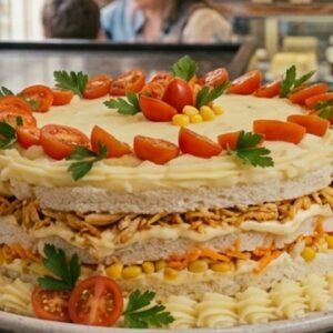 Torta salgada de pão de forma