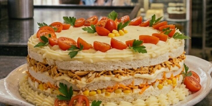 Torta salgada de pão de forma