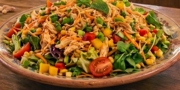 Receita de salada com frango desfiado