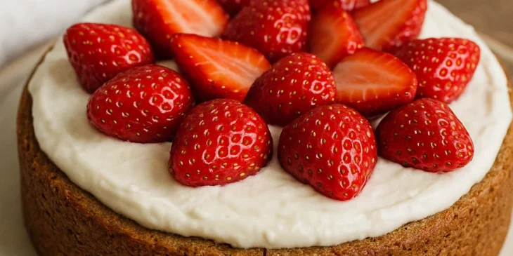 Bolo de morango saudável no liquidificador: receita sem farinha e sem açúcar