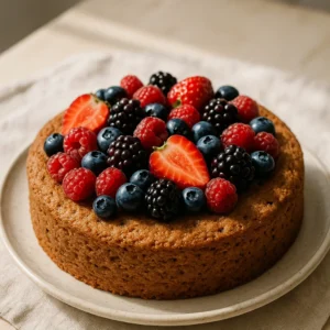 Bolo saudável de frutas vermelhas: receita sem farinha, sem manteiga e com textura leve