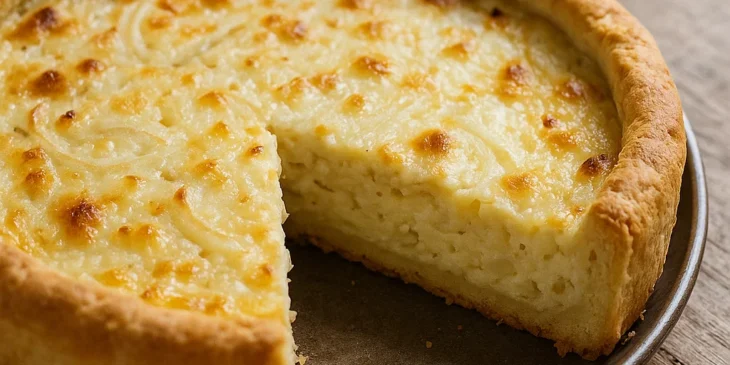 Torta cremosa de queijo com cebola simples: aprenda o passo a passo da receita