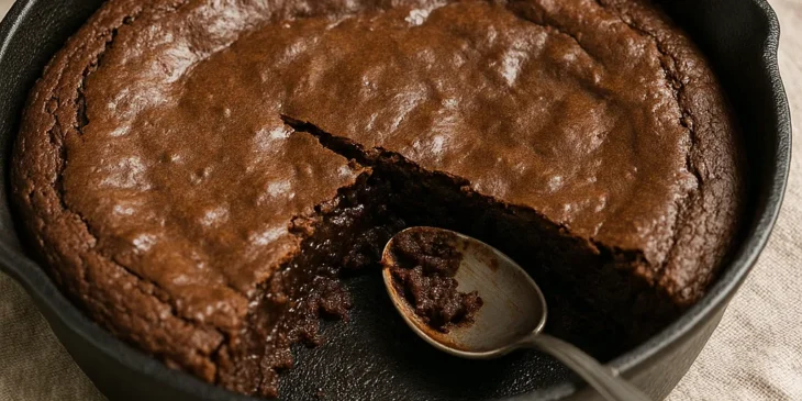 Brownie cremoso de frigideira em 10 minutos: truque perfeito e sem forno