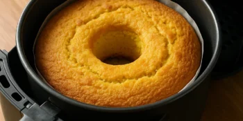 Bolo de milho na airfryer surpreende: 1 detalhe deixa a massa mais alta e macia