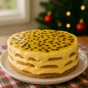 Torta de bolacha com maracujá trufado para o Natal: receita cremosa e irresistível